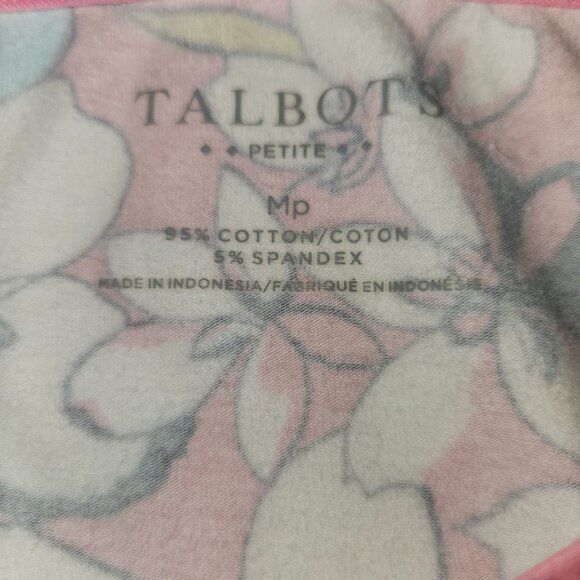 Talbots Womens PM Pink Floral Print 3/4 Sleeve Top 3730 - Picture 3 of 7